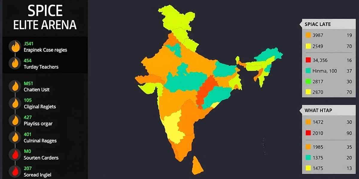 Spice Elite Arena Regional Popularity Spice Elite Arena player distribution heat map across India